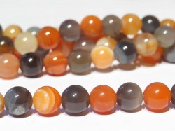 Strang Botswanaachat grau-orange Kugeln 8 mm