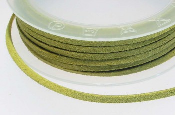 Textilband Wildlederoptik flach 3 mm apfelgrün, 50 cm