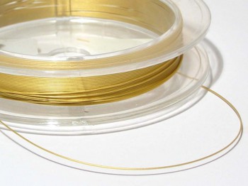 goldfarbenes Stahlseil 0,4 mm, nylonummantelt