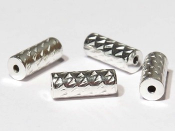 Rohr -sparkled- 10 x 4 mm, 925 Silber