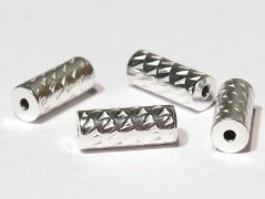 Rohr -sparkled- 10 x 4 mm, 925 Silber