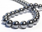 Muschelkernperlen 10 mm Fb. silber dunkel, 10Stk.