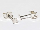 Paar Ohrstecker mit Platte 3 mm, 925 Silber