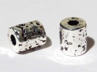 Keramikperle altsilber - Rohr Hammerschlag 10 x 8 mm
