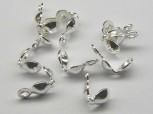 Klappkapsel 4mm, mit Öse und Fadenloch, 925 Silber