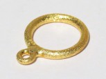 vergoldeter Ring doppelt 12 mm gebürstet, 925 Silber