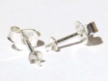 Paar Ohrstecker mit 3 mm Schale und Dorn, 925 Silber