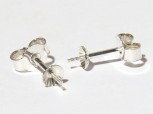 Paar Ohrstecker mit 4 mm Schale und Dorn, 925 Silber