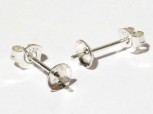 Paar Ohrstecker mit 5 mm Schale und Dorn, 925 Silber