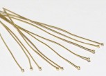 vergoldete Kugelstifte 0,5 mm Länge 50 mm, 925 Silber