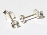 Paar Ohrstecker mit Schale 4 mm ohne Dorn, 925 Silber