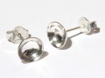 Paar Ohrstecker mit Schale 8 mm, 925 Silber