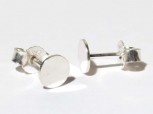 Paar Ohrstecker mit Platte 6 mm, 925 Silber