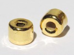 Keramikperle vergoldet - Rohr 6 x 8 mm