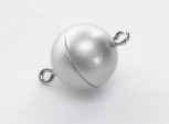 Magnetverschluss Kugel 12 mm, silbergrau matt