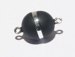 Magnetverschluss 12 x 14 mm, schwarz matt - silber