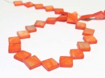 Strang Muschel Quadrate orange 10 x 10 mm