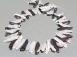 Strang Süßwasser - Biwaperlen weiß - anthrazit