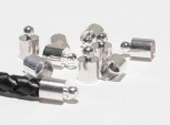 Endkappen für 5 mm Band versilbert, 4 Stk.